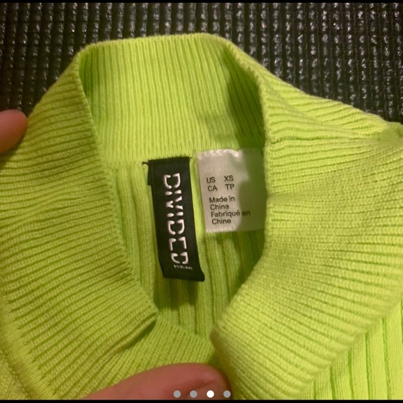 Bright neon yellow/green crop top - Picture 2 of 2